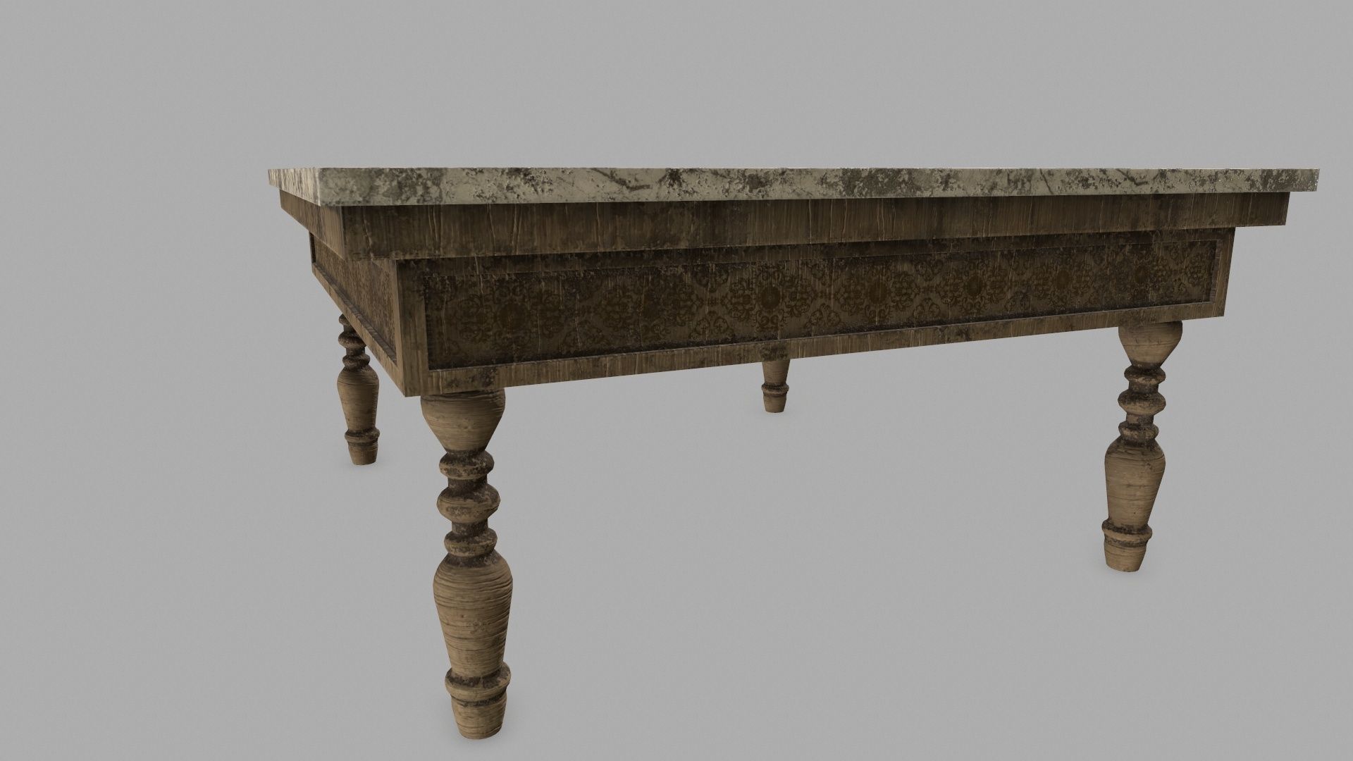 Table with marble top Low-poly 3D model_5