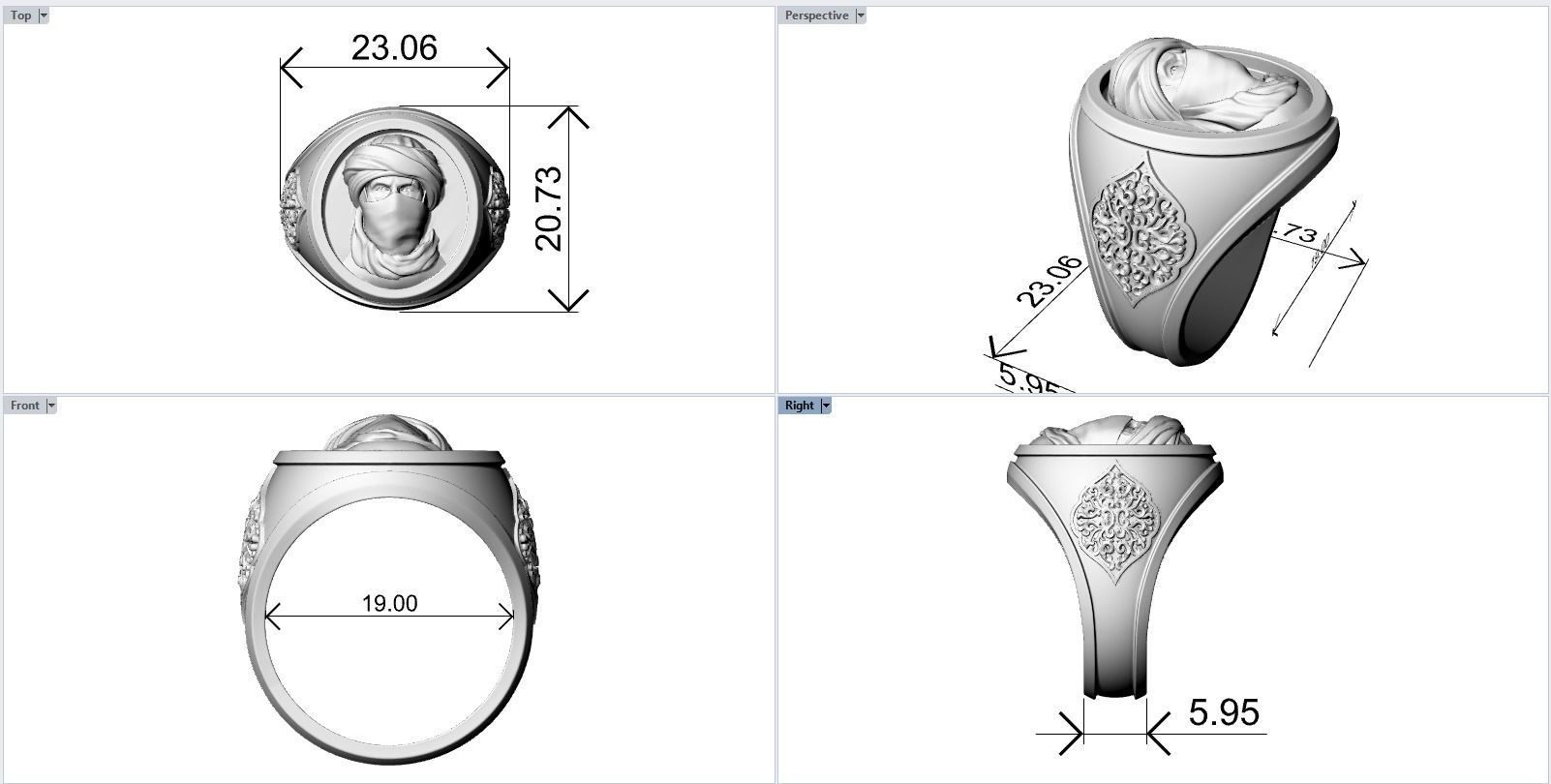 Touareg ring 3D print model_10