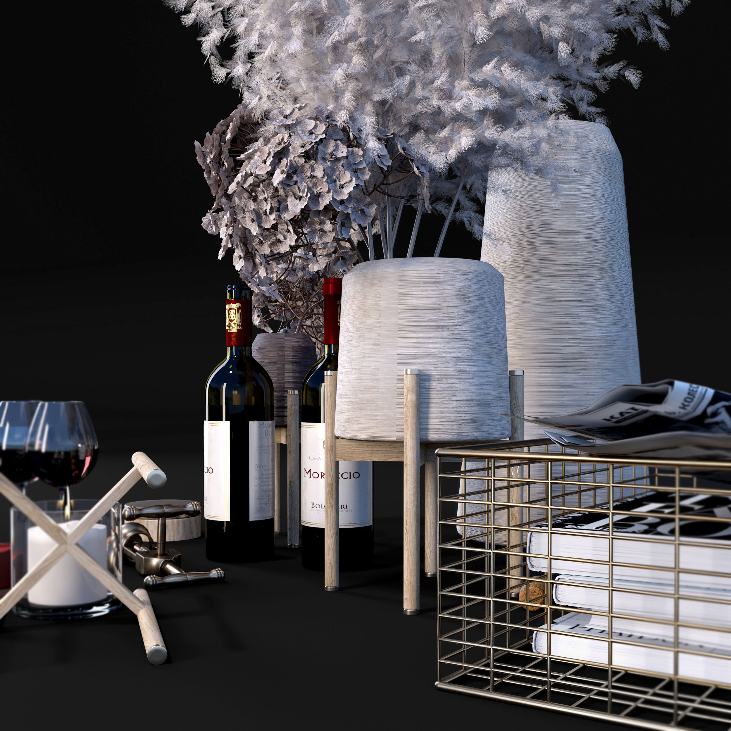 Decorative set PUH Low-poly 3D model_3