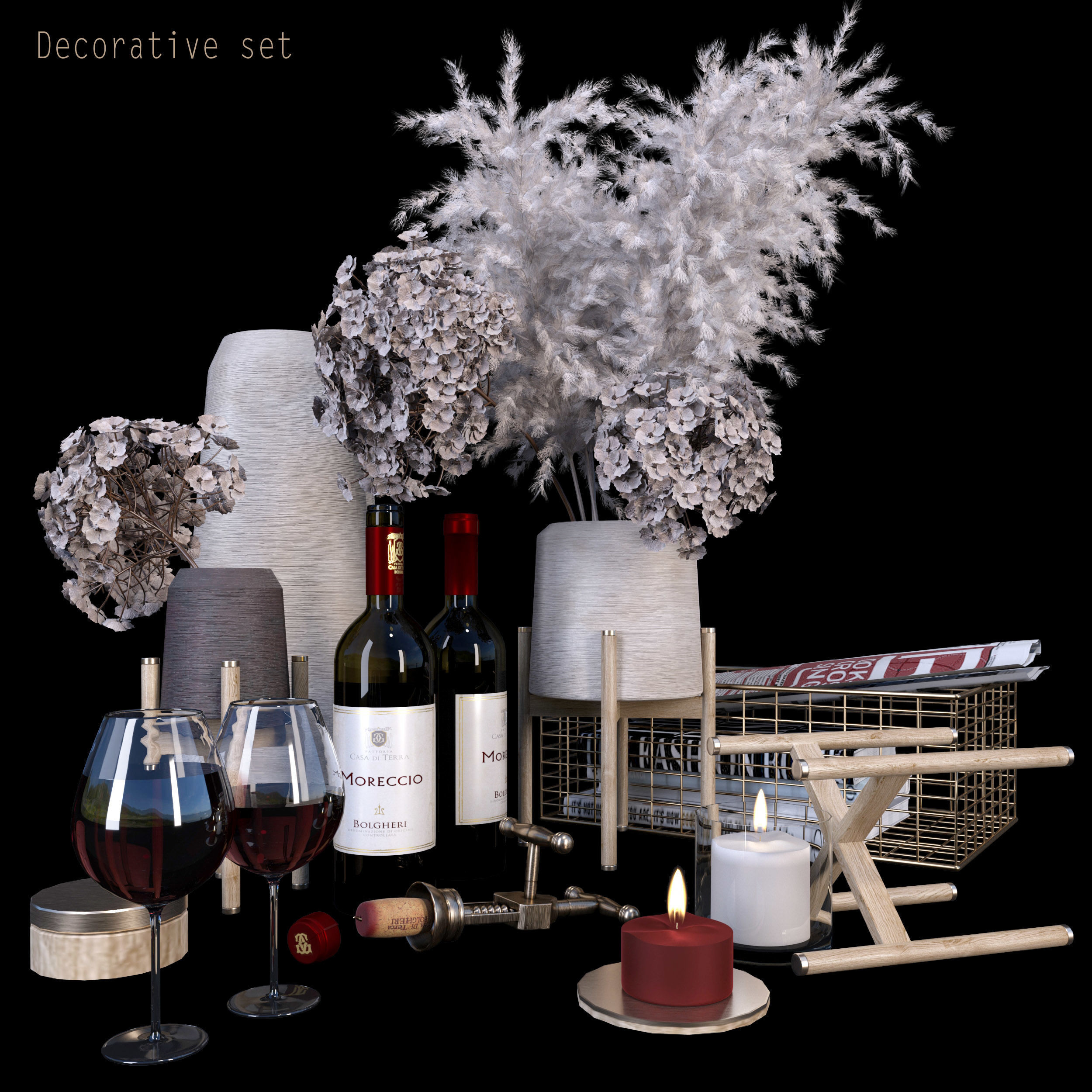 Decorative set PUH Low-poly 3D model_9