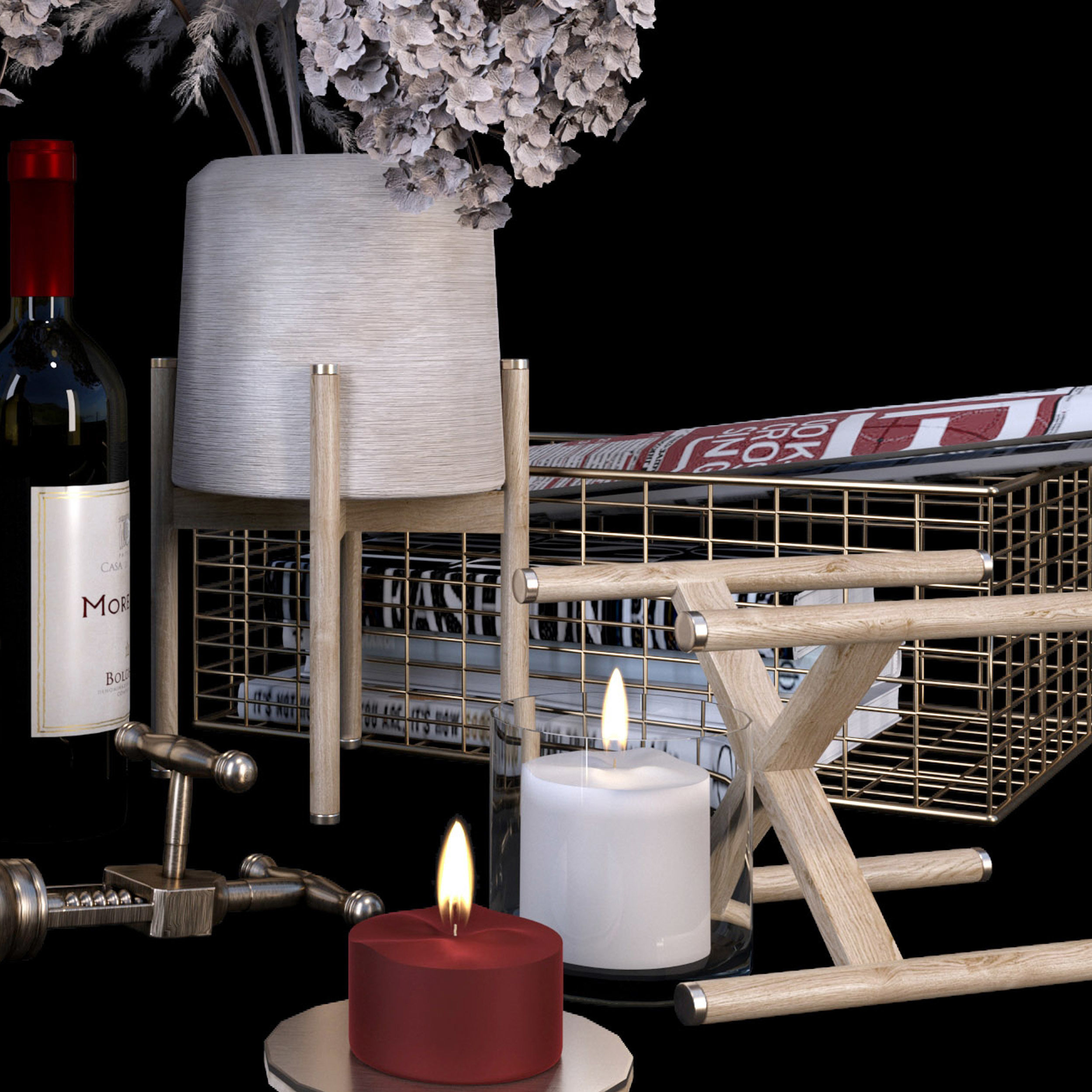 Decorative set PUH Low-poly 3D model_4