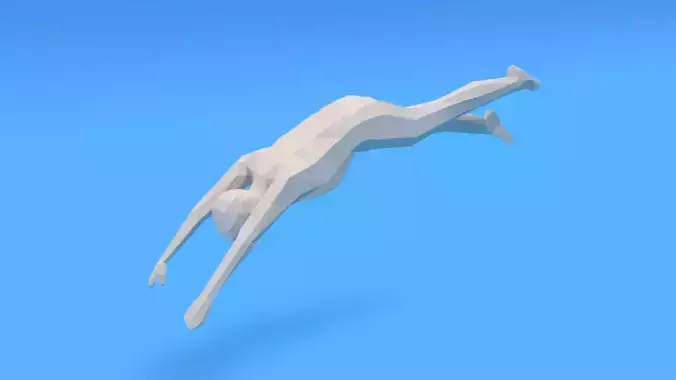 Low Poly Kid Diving