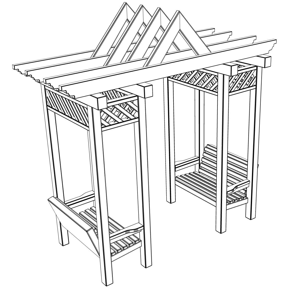 Arbor Trellis Style 2 3D model_4