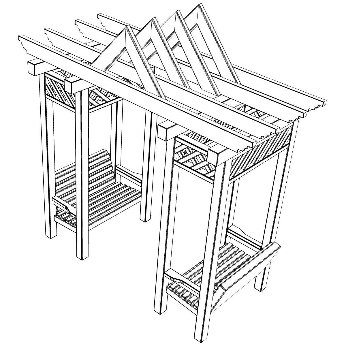 Arbor Trellis Style 2 3D model_5