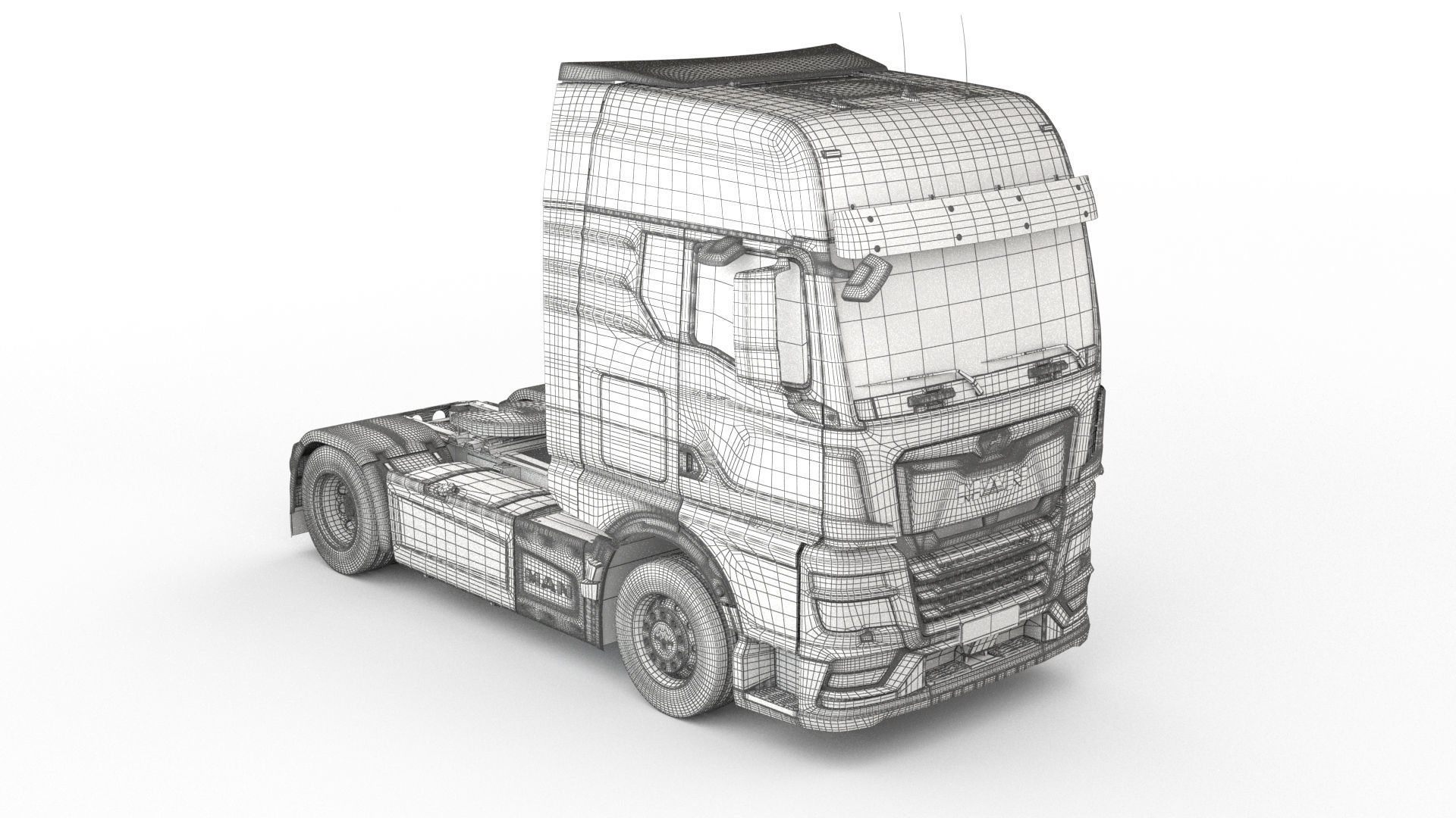 Man TGX 2020 with interior 3D model_22