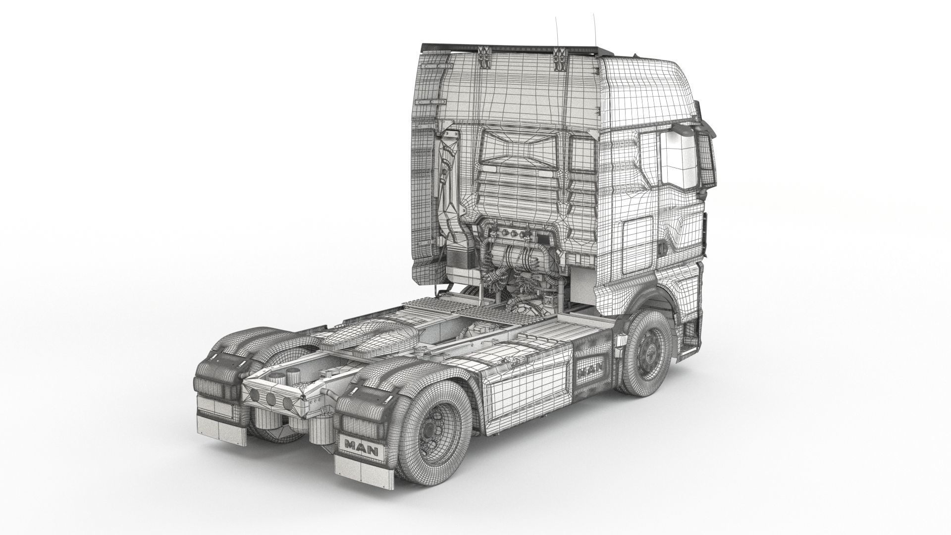 Man TGX 2020 with interior 3D model_21