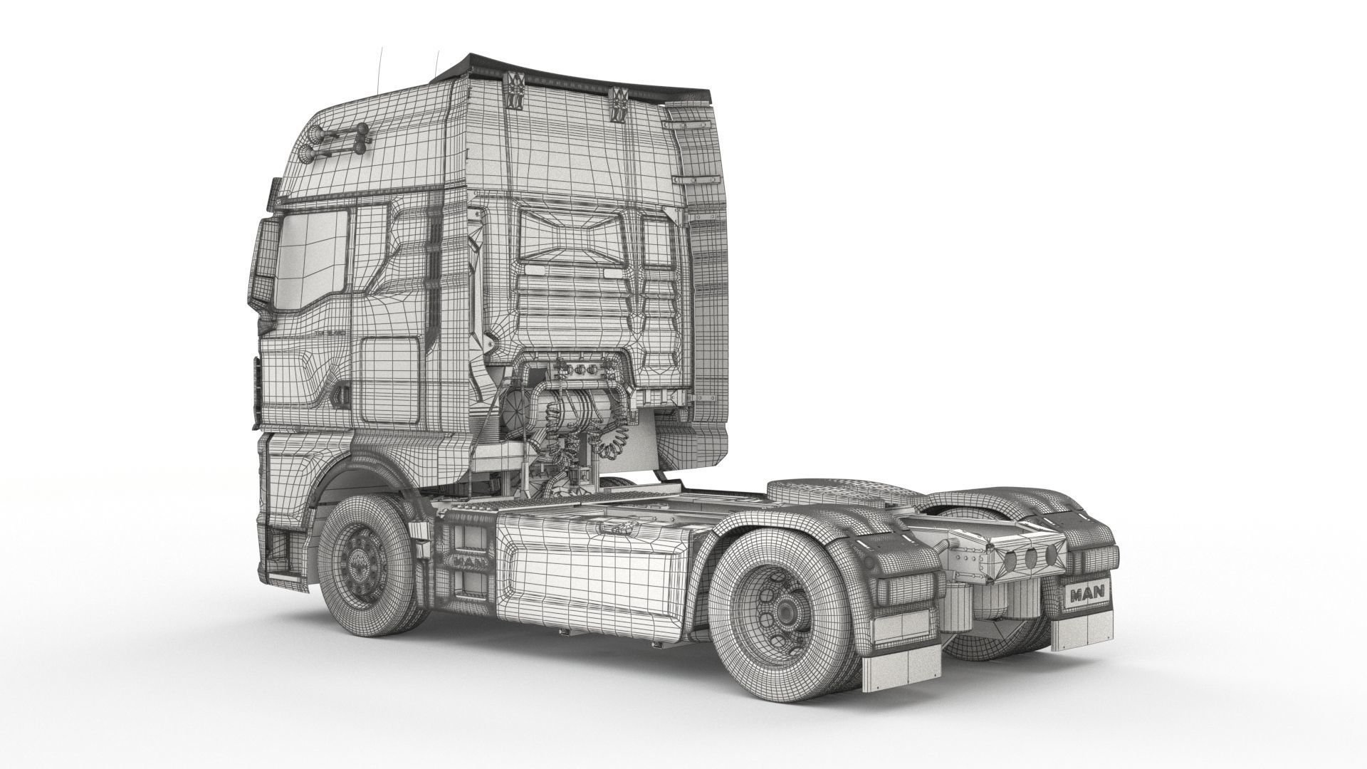 Man TGX 2020 with interior 3D model_20
