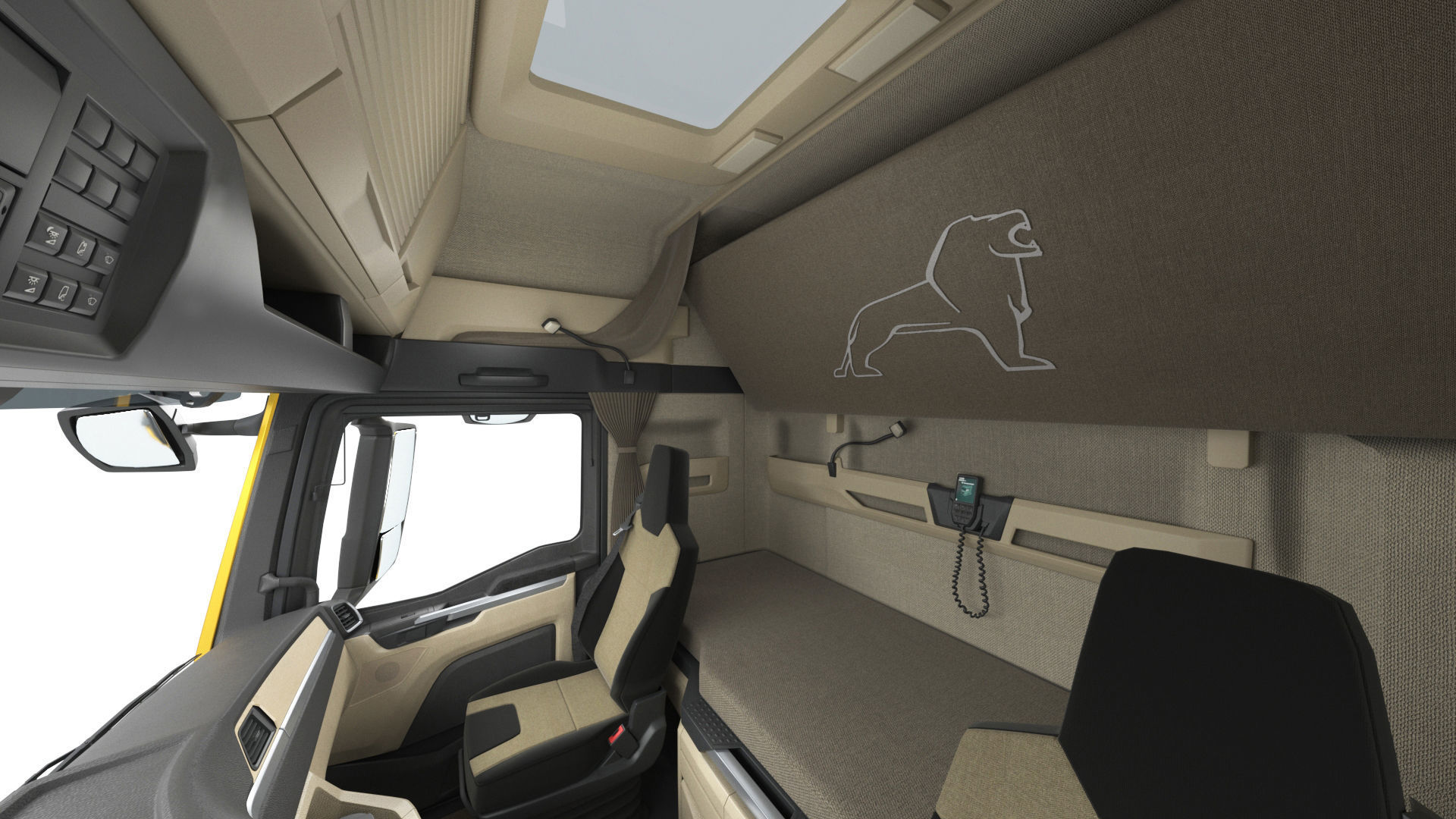 Man TGX 2020 with interior 3D model_13