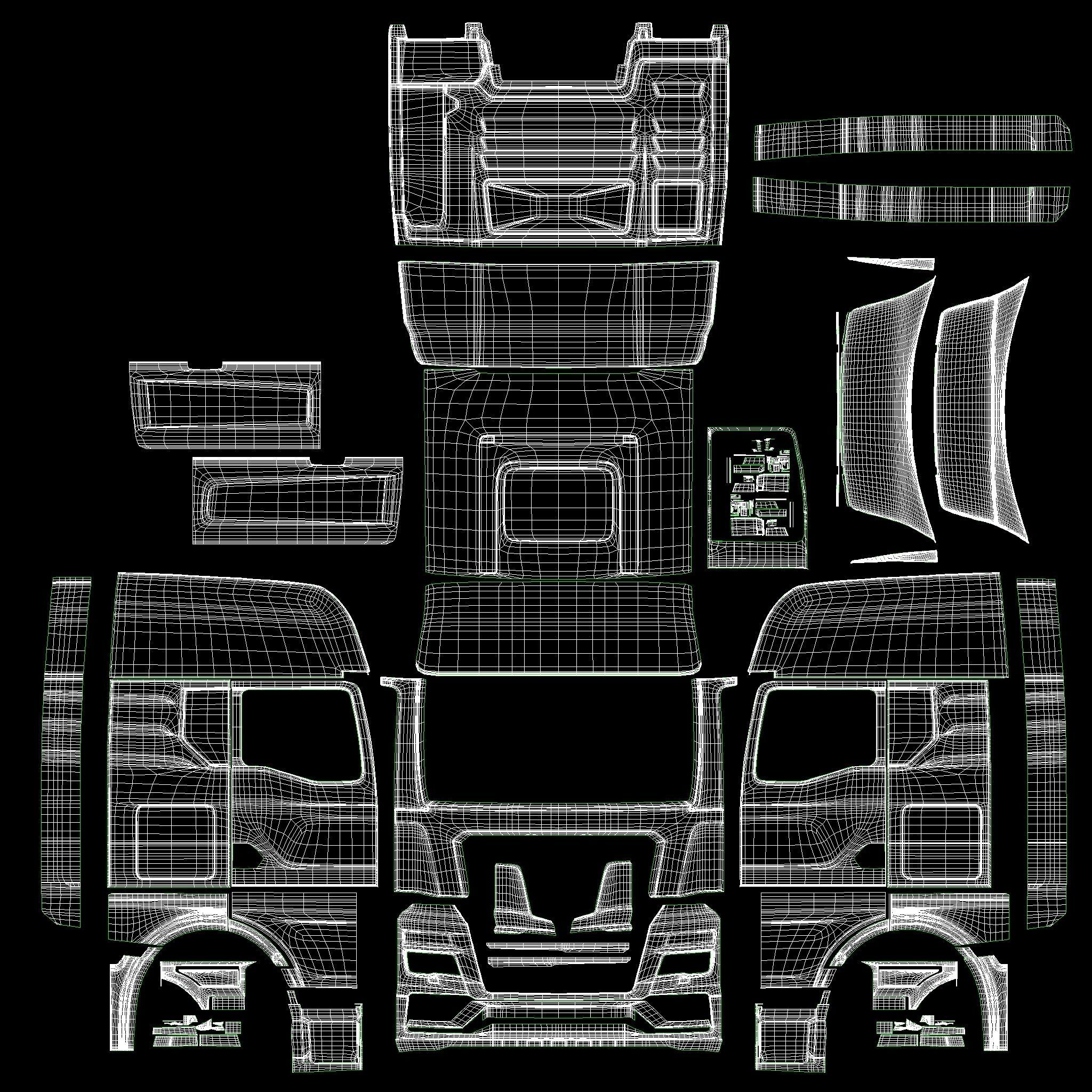 Man TGX 2020 with interior 3D model_30