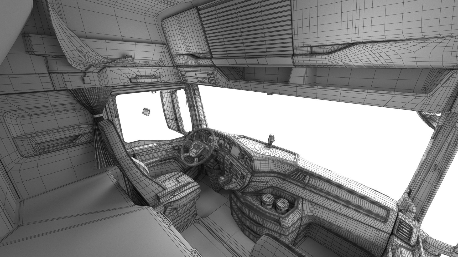 Man TGX 2020 with interior 3D model_26