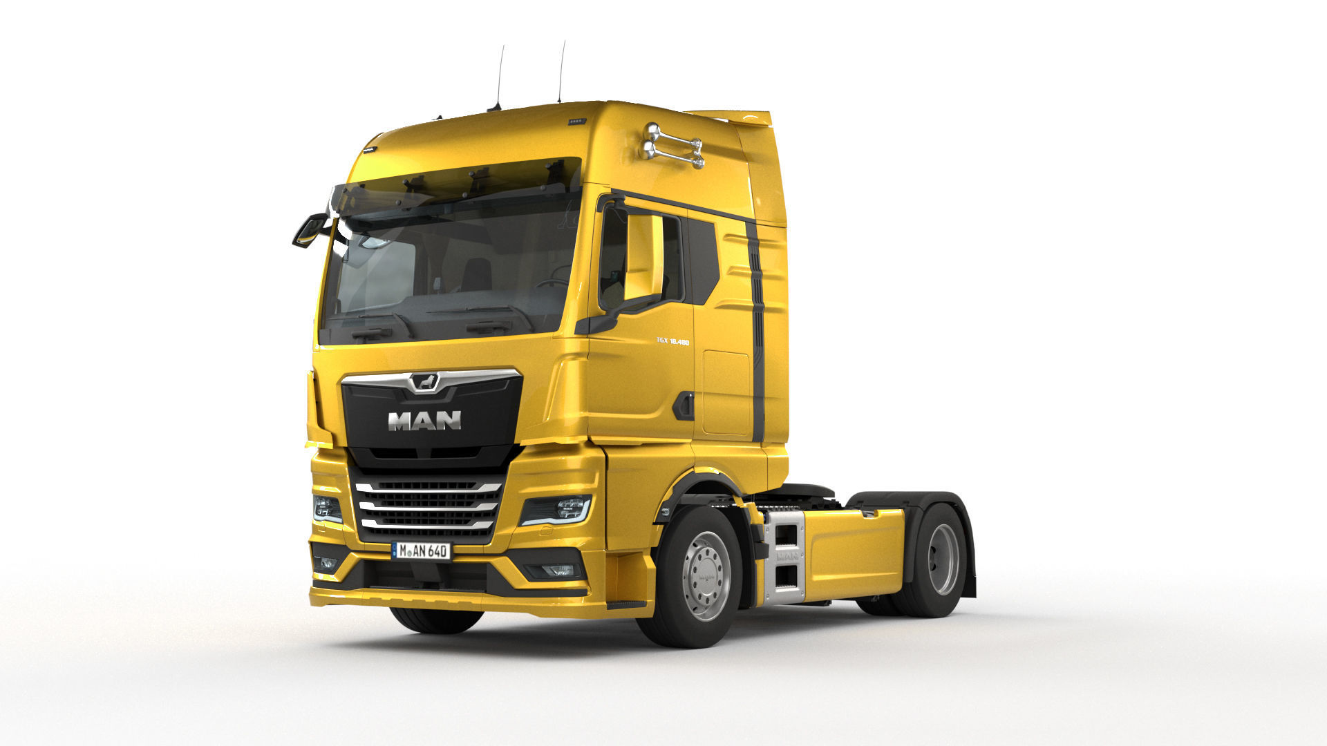 Man TGX 2020 with interior 3D model_0