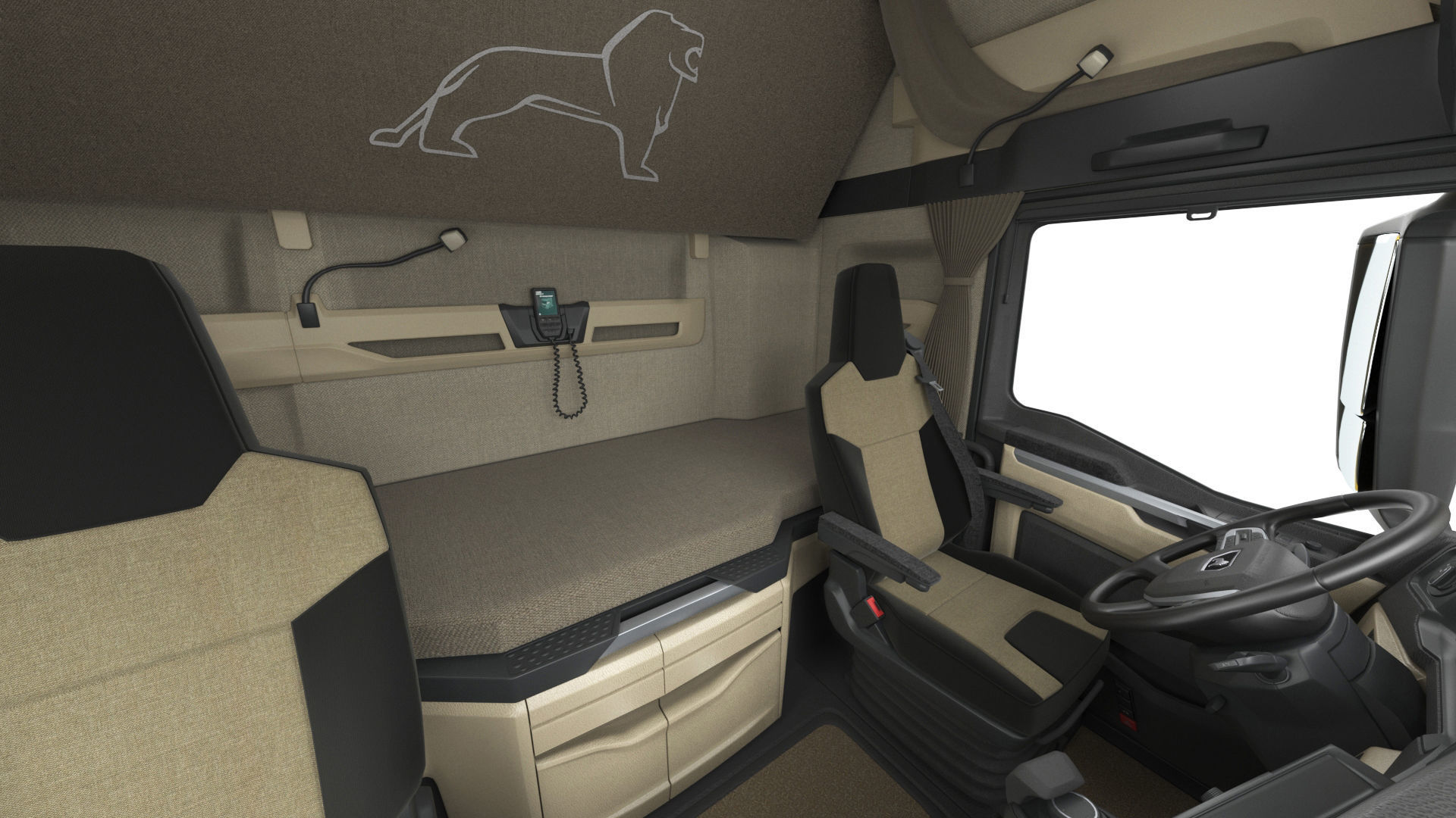 Man TGX 2020 with interior 3D model_14