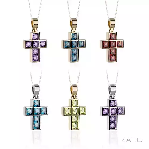 Beautiful Cross Unisex - Luxury Small Cross with Natural Stones