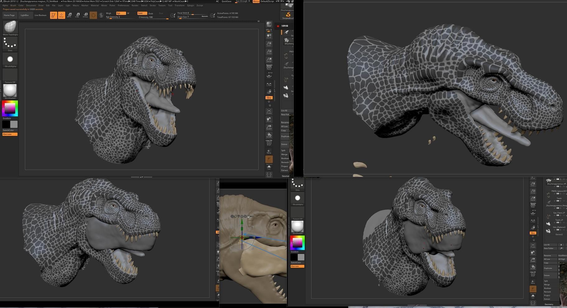 Zhuchengtyrannus Magnus- Descendant of TRex Sculpt  3D model_1