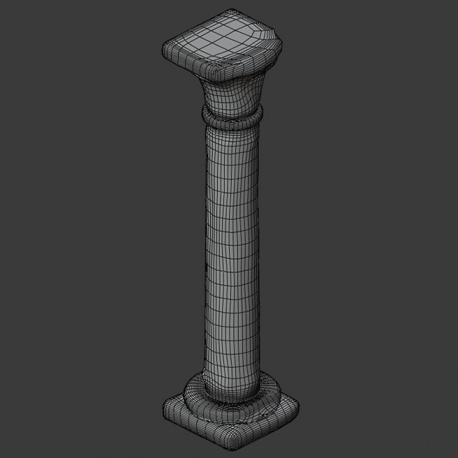 Gothic window pillars 3D model_9