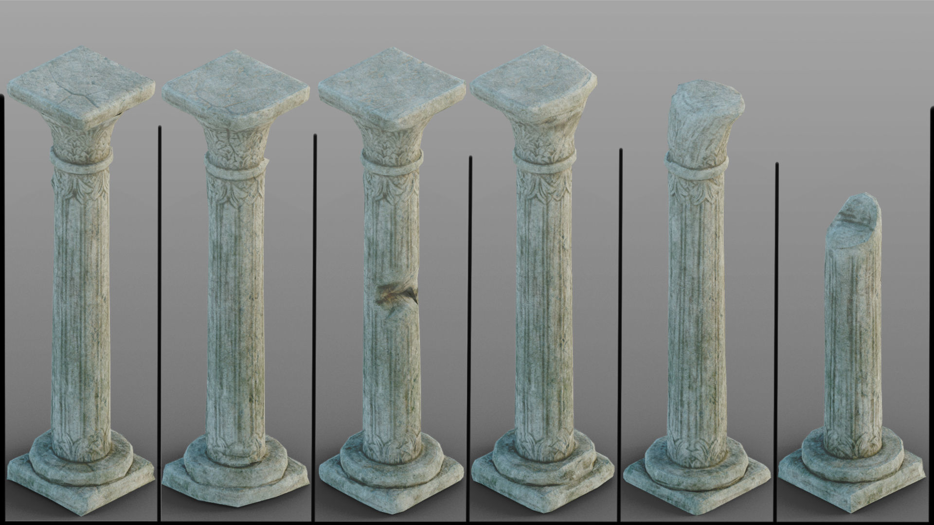 Gothic window pillars 3D model_1