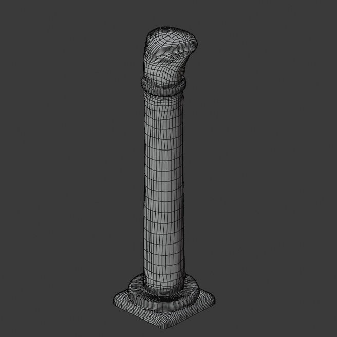 Gothic window pillars 3D model_11