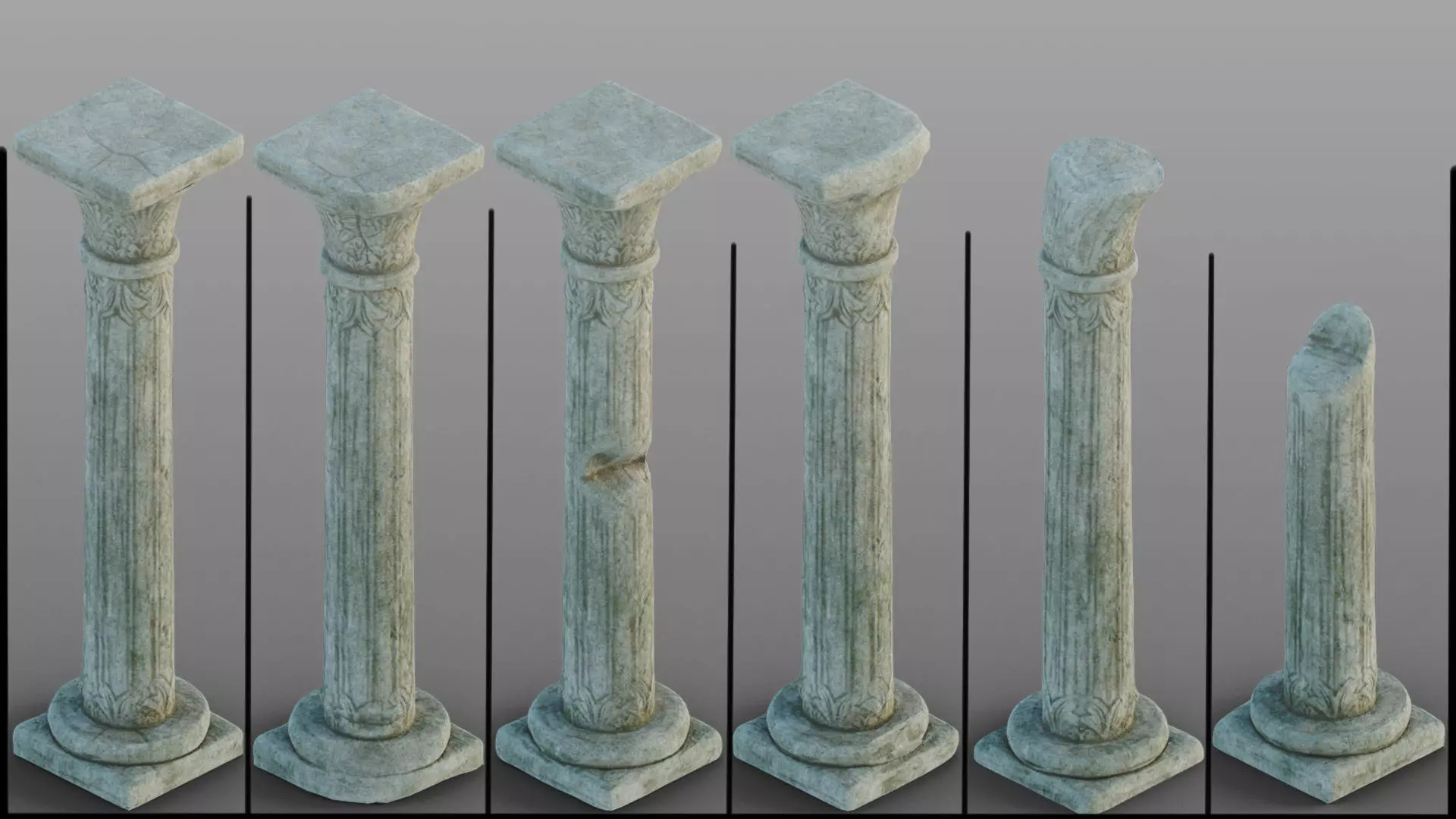 Gothic window pillars 3D model_0