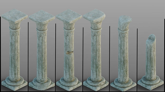 Gothic window pillars 3D model
