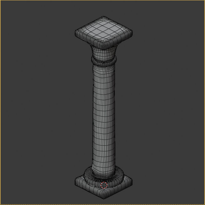 Gothic window pillars 3D model_3