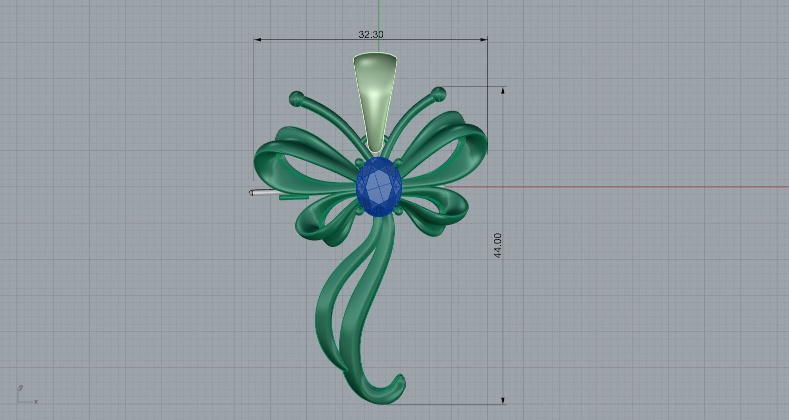 Ribbon Bowknot brooch and pendant 3D print model_10