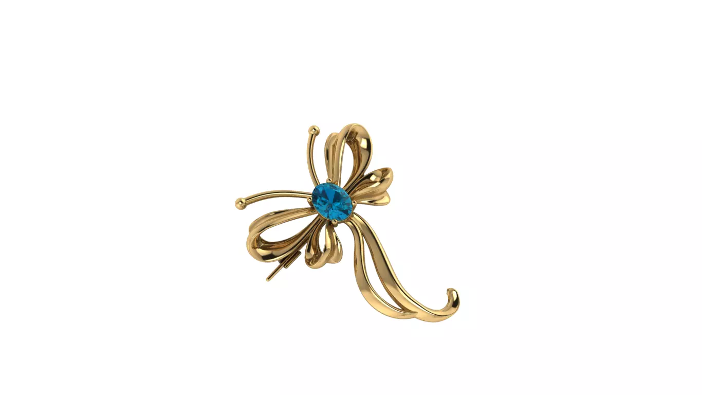 Ribbon Bowknot brooch and pendant 3D print model_0