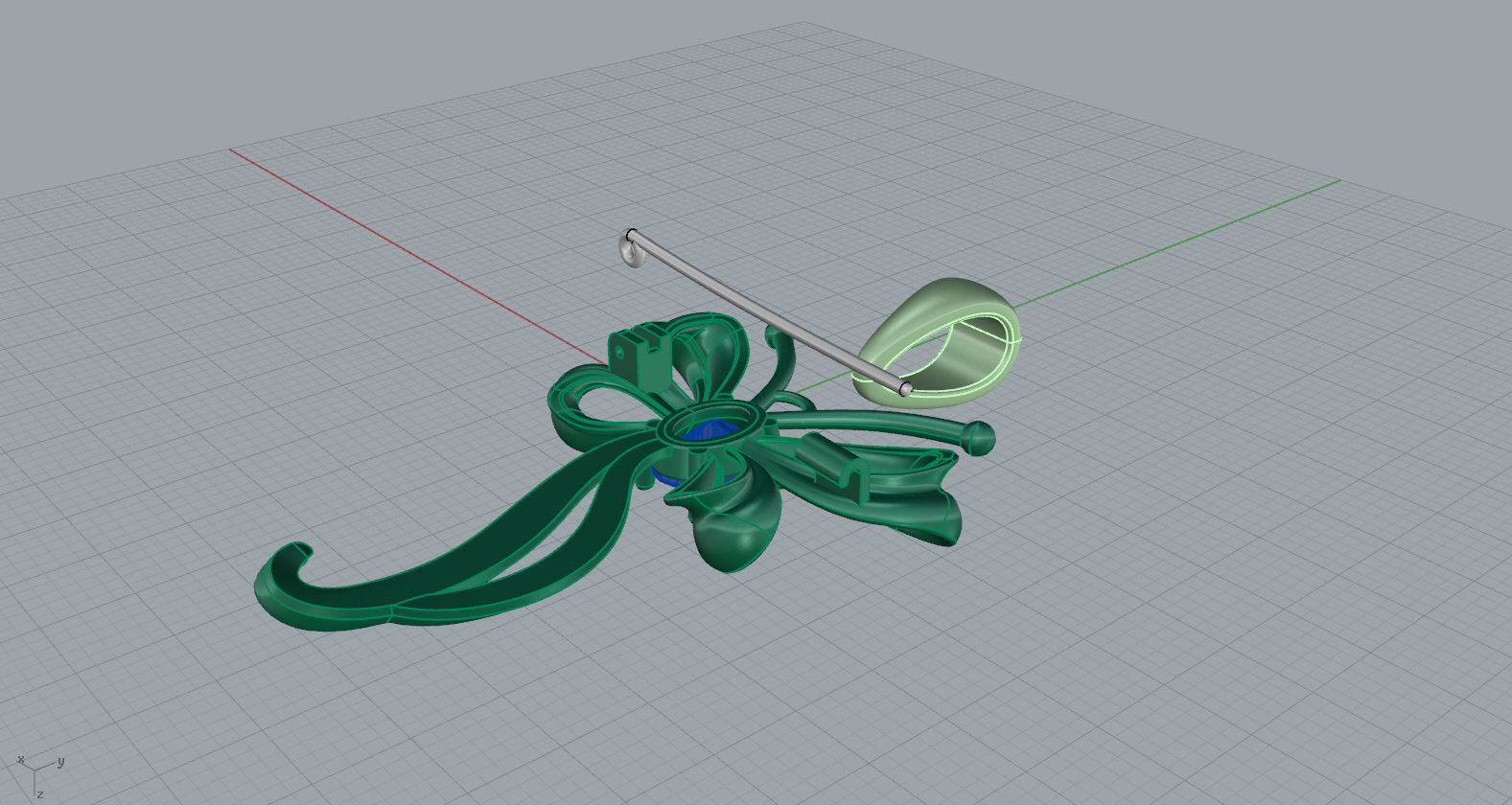 Ribbon Bowknot brooch and pendant 3D print model_14