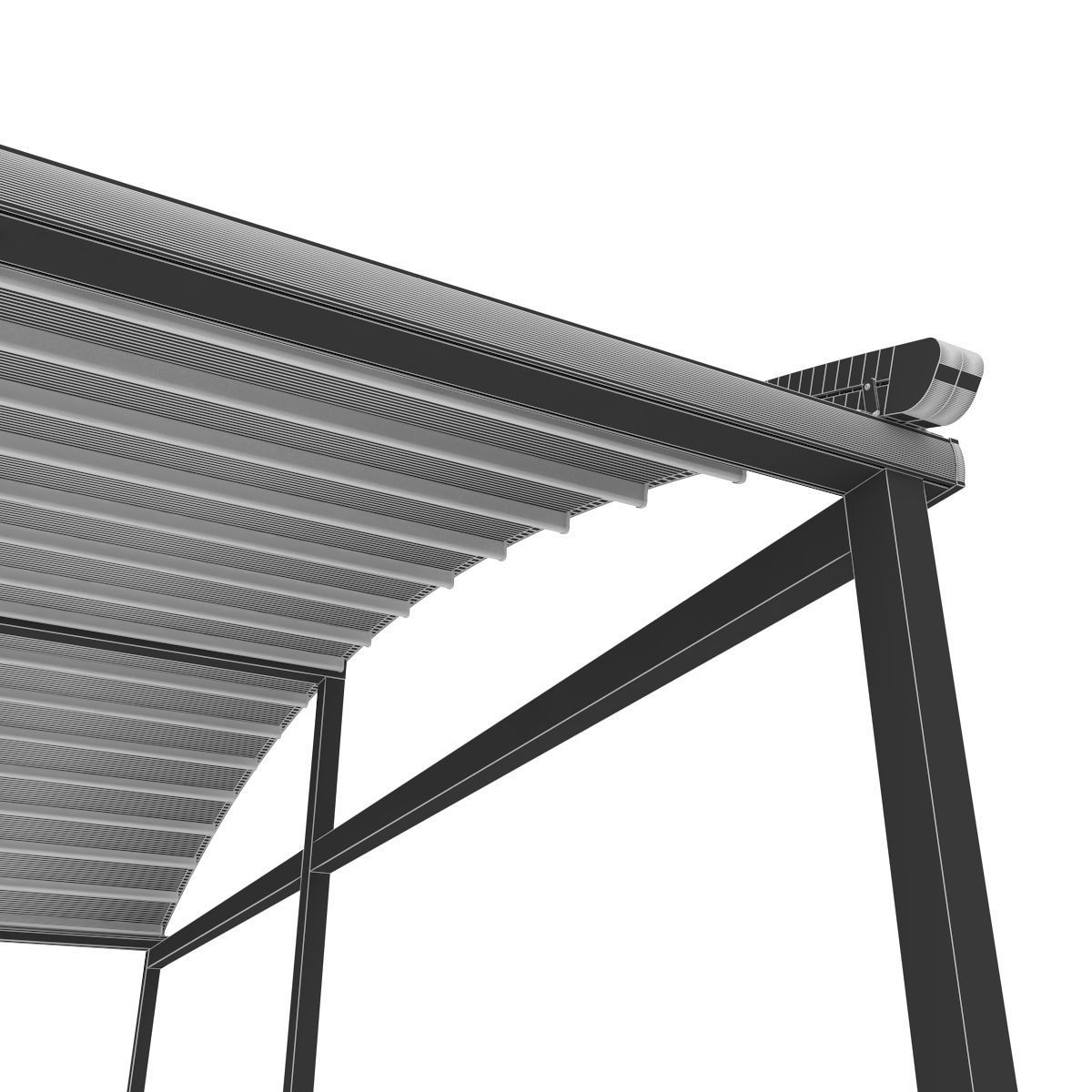 Motorized Pergola 2a brass satin polished 3D model_41