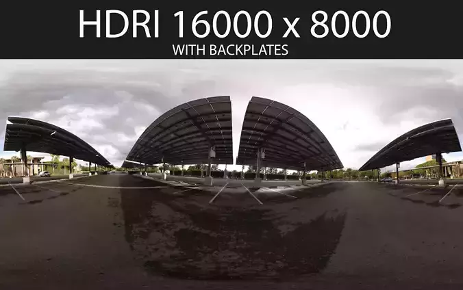 Solar Parking Lot HDRI hdr environment with backplates