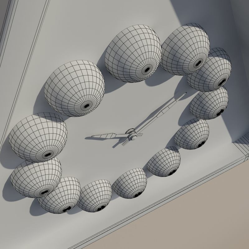 Wall clock billiard 3D model_13