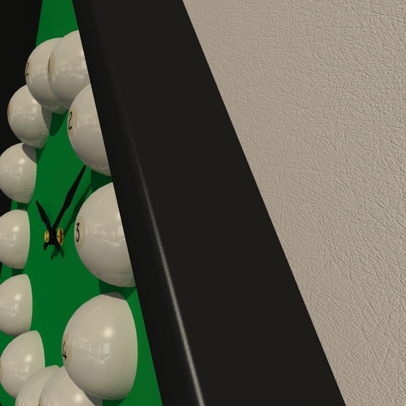 Wall clock billiard 3D model_7