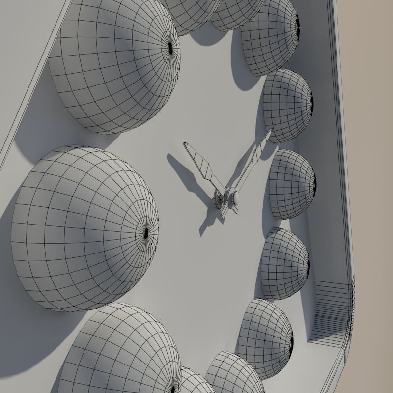 Wall clock billiard 3D model_11
