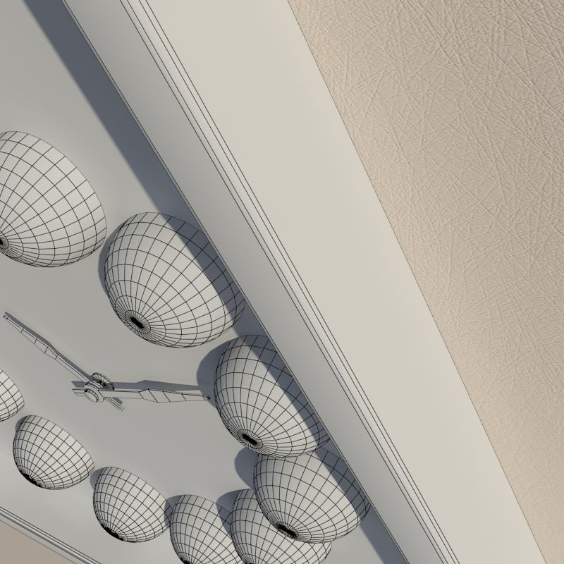 Wall clock billiard 3D model_15