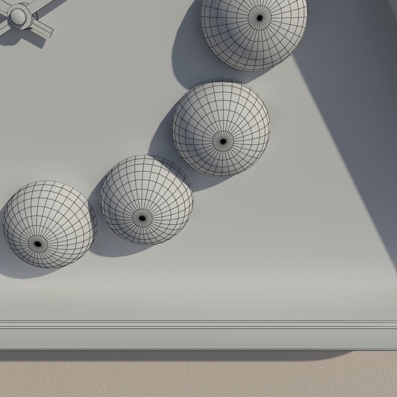 Wall clock billiard 3D model_12