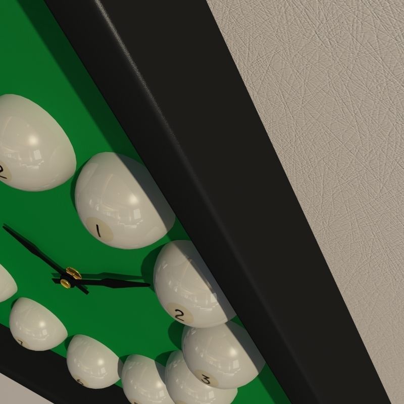 Wall clock billiard 3D model_6