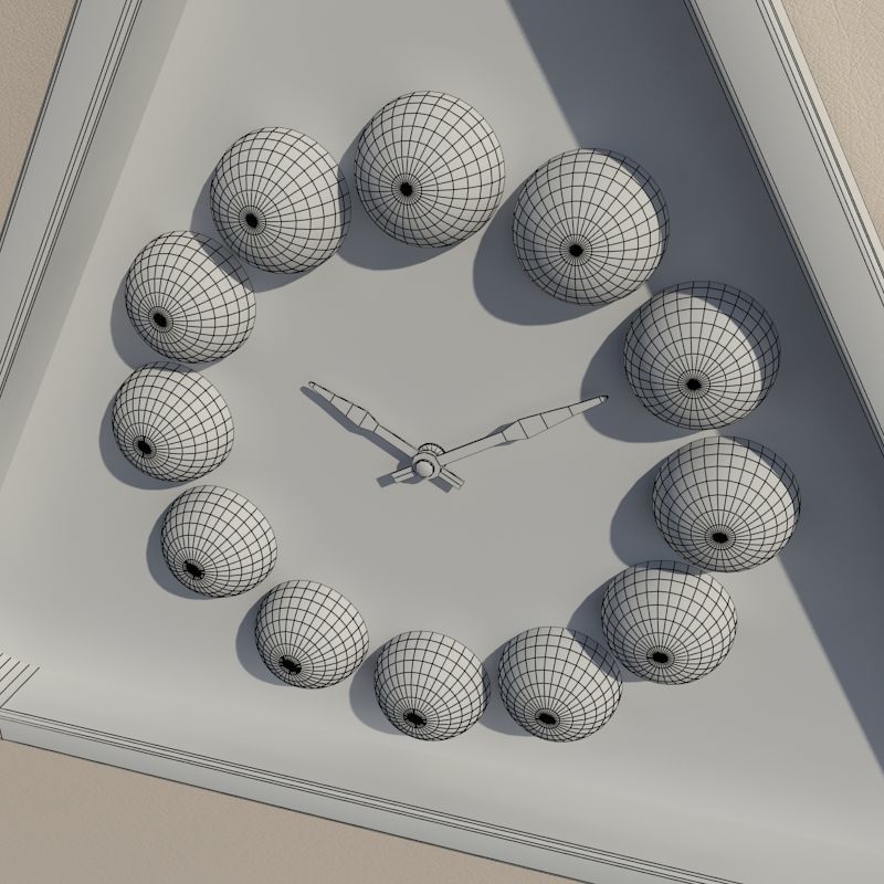 Wall clock billiard 3D model_10