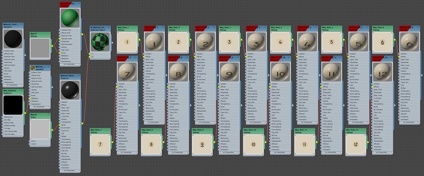 Wall clock billiard 3D model_18