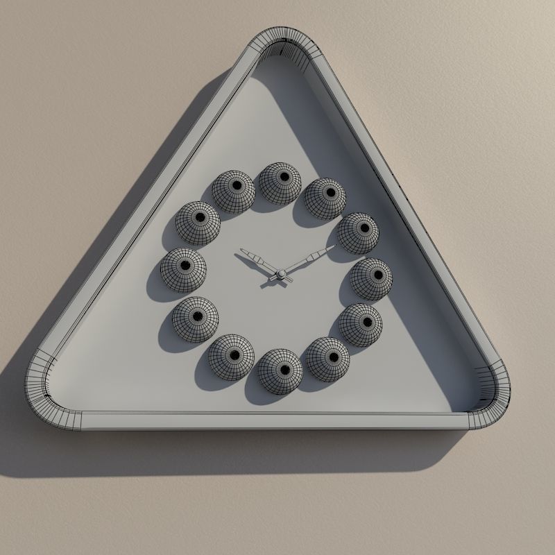 Wall clock billiard 3D model_9