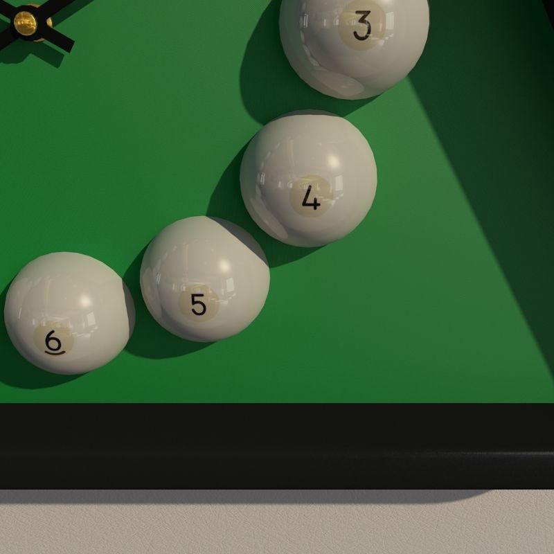 Wall clock billiard 3D model_3