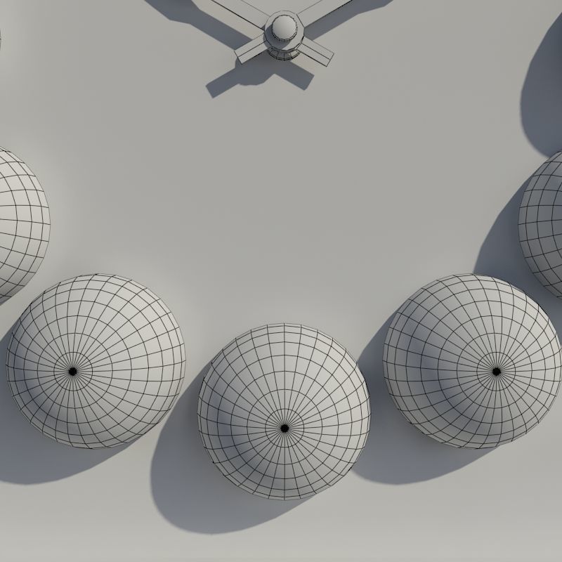 Wall clock billiard 3D model_17