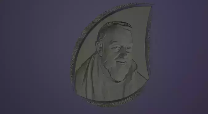 Father Pio  in a blob  with texture 3d printable model 3D print 3D print model