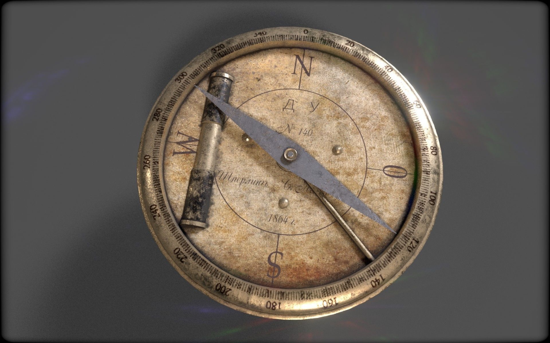 Older Compass Low-poly 3D model_1