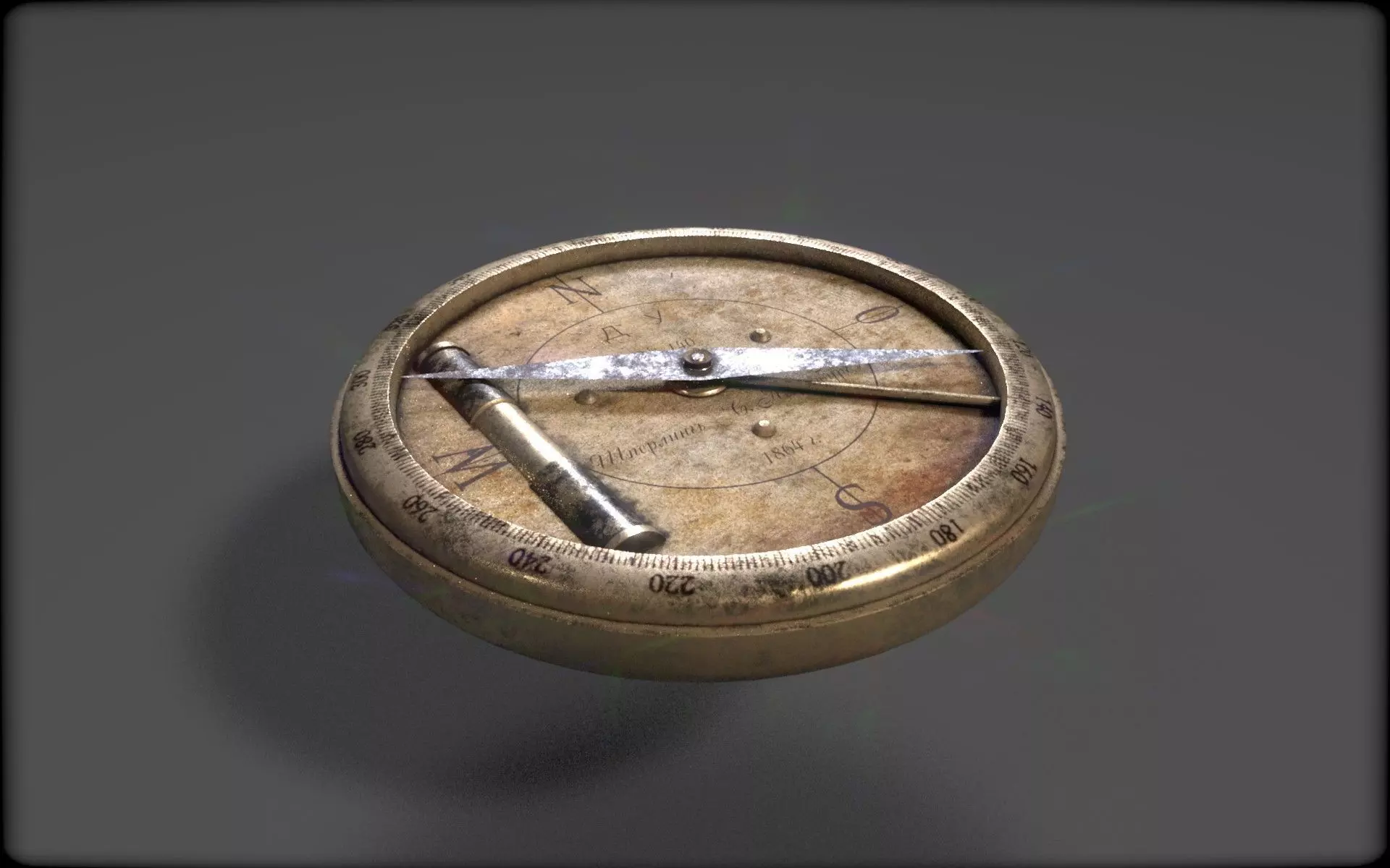 Older Compass Low-poly 3D model_0