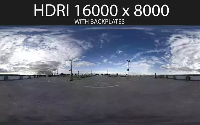Parking Garage HDRI hdr environment with backplates 3D model 3D model