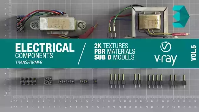 Electrical components vol5 Low-poly 3D model