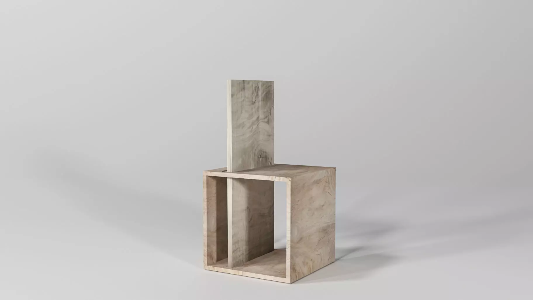 Two Function Easy Simple Square Chair 3D model_0