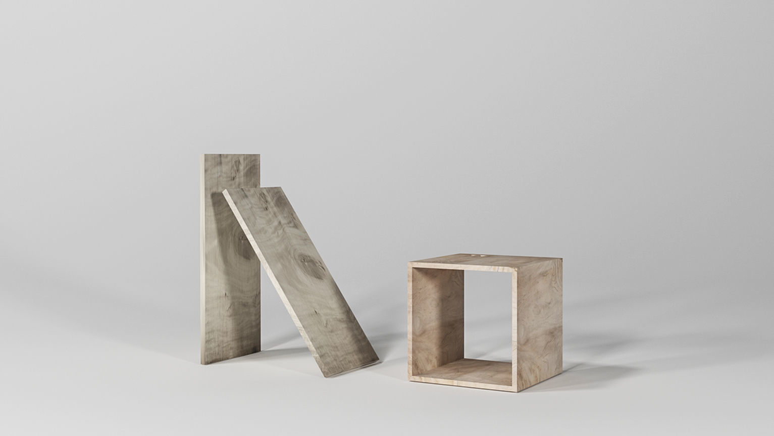 Two Function Easy Simple Square Chair 3D model_3