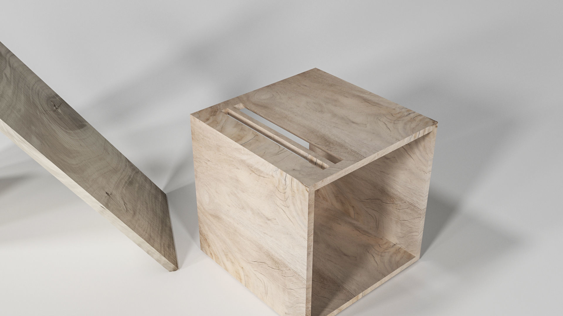 Two Function Easy Simple Square Chair 3D model_5