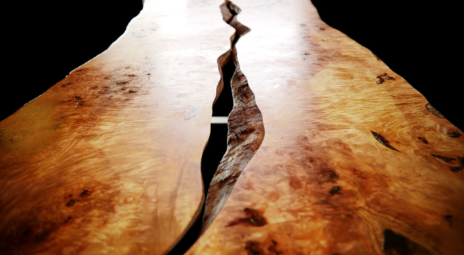 Split Wood Bark Table 3D model_4