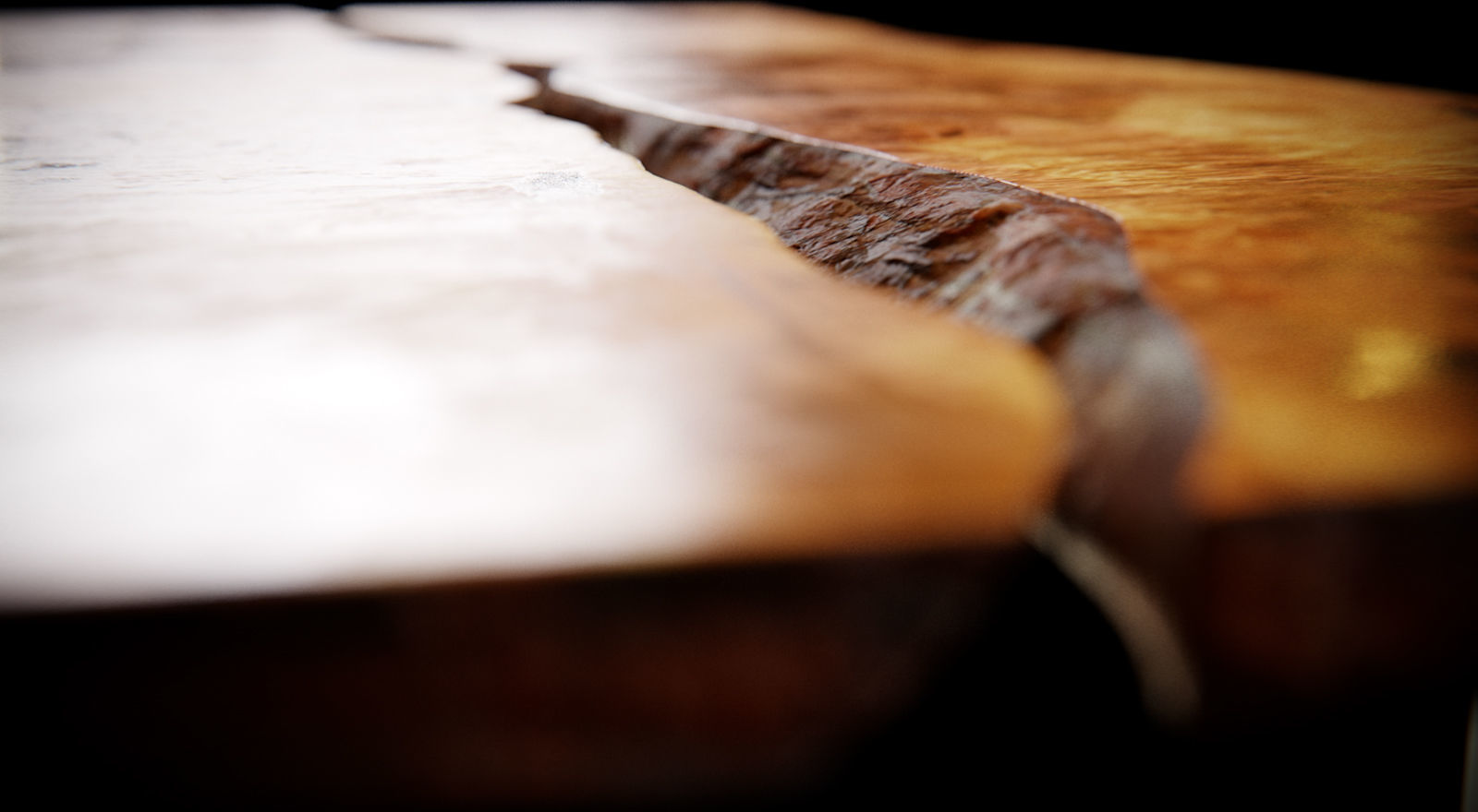 Split Wood Bark Table 3D model_2